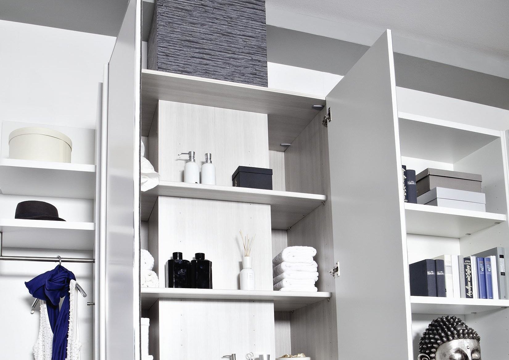 Wardrobe - White - Storage compartments