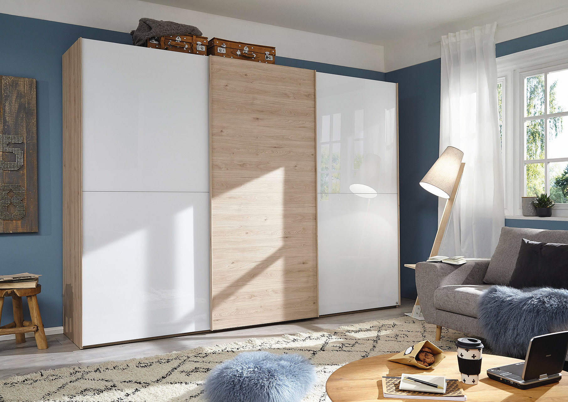 Bedroom wardrobe - wood - white