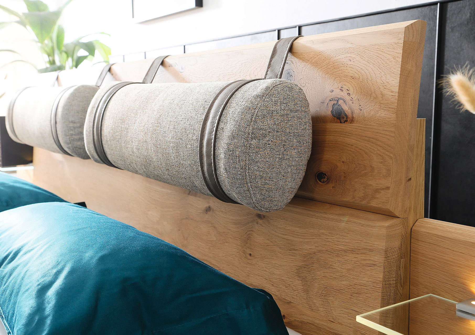 Bed - headrest - solid wood