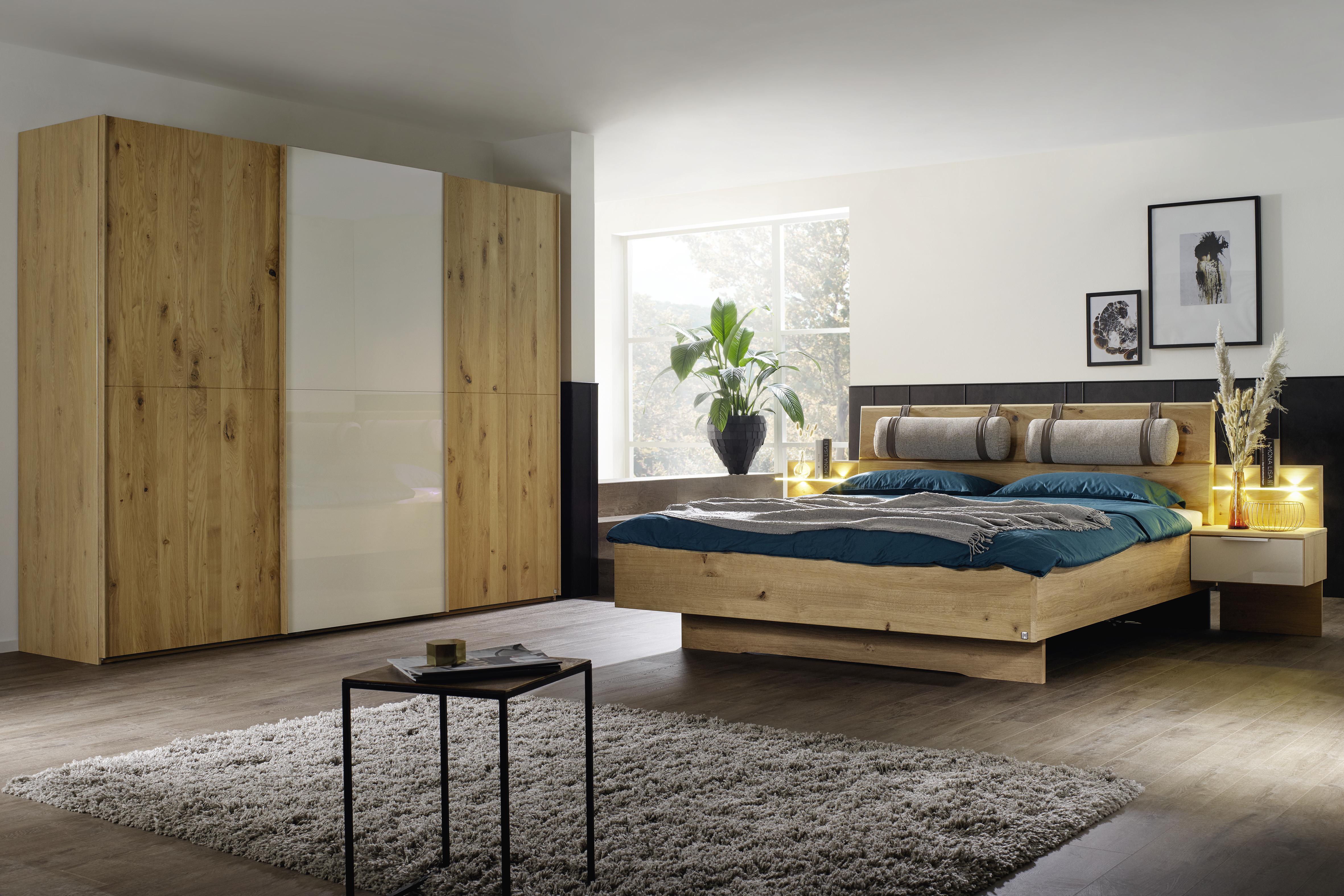 wooden cabinet - bed - nightstand